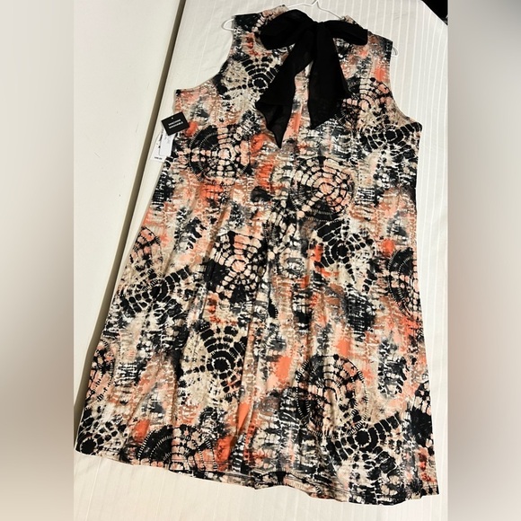 Robbie Bee Signature Halter Tie Back Sleeveless Dress Tie Dye Geometric XL NWT - Picture 3 of 15